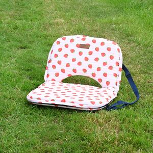 Strawberries & Cream 5 Position Fold Flat Picnic Chair with Carry Handle Pink