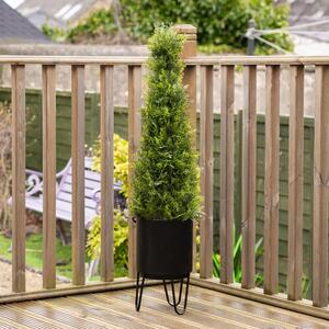 Artificial Cedar Topiary in Footed Pot Green