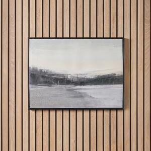 Monochrome Landscape Framed Canvas Brown