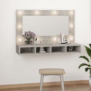 Mirror Cabinet with LED Concrete Grey 90x31.5x62 cm