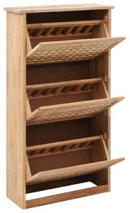 Shoe Storage Cabinet 55x20x104 cm Solid Walnut Wood
