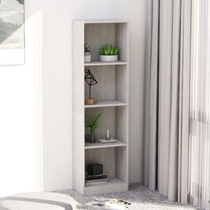 4-Tier Book Cabinet Concrete Grey 40x24x142 cm Engineered Wood