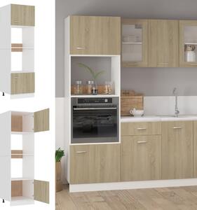 Microwave Cabinet Sonoma Oak 60x57x207 cm Engineered Wood