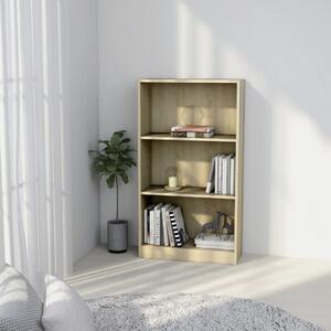 3-Tier Book Cabinet Sonoma Oak 60x24x109 cm Engineered Wood