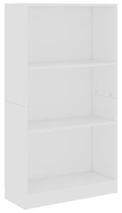 3-Tier Book Cabinet White 60x24x109 cm Engineered Wood
