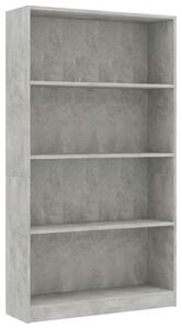 4-Tier Book Cabinet Concrete Grey 80x24x142 cm Engineered Wood