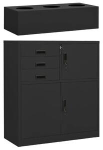Office Cabinet with Planter Box Anthracite 90x40x125 cm Steel