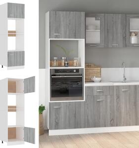 Microwave Cabinet Grey Sonoma 60x57x207 cm Engineered Wood