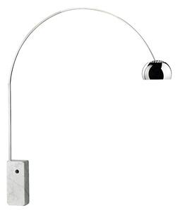 Flos Arco floor lamp Chrome, Carrara marble base