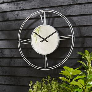 Zen Luxe Indoor Outdoor Wall Clock Silver
