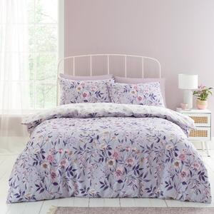 Isadora Floral Lilac Duvet Cover and Pillowcase Set Lilac