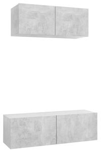 2 Piece TV Cabinet Set Concrete Grey Engineered Wood