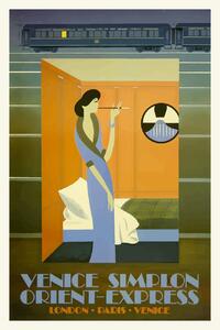 Fine Art Print Vintage Travel Poster (Venice / Orient Express), (26.7 x 40 cm)