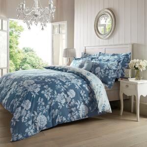 Holly Willoughby Bryony Blue Reversible Duvet Cover and Pillowcase Set Blue