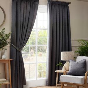 Madison Ready Made Pencil Pleat Curtains Charcoal