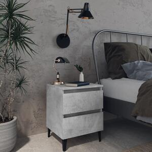 Bed Cabinet Concrete Grey 40x35x50 cm Engineered Wood