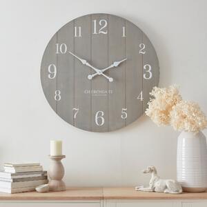 Distressed Wooden 80cm Clock Grey Grey