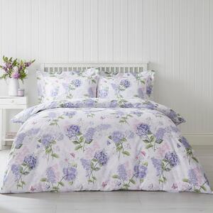 Wild Hydrangea Lilac Duvet Cover and Pillowcase Set Purple/White/Green