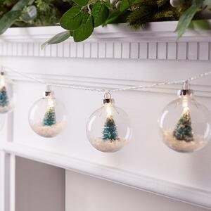 10 Snowy Christmas Tree Globe Fairy Lights