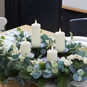 50cm Eucalyptus Advent Wreath & Slim Ivory TruGlow® Candle Table Decoration