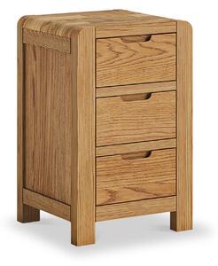 Harvey Chunky Oak Bedside Table | 3 Drawer Bedroom Cabinet | Roseland
