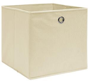 Storage Boxes 10 pcs Non-woven Fabric 28x28x28 cm Cream