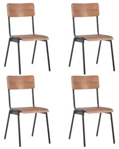 Dining Chairs 4 pcs Brown Solid Plywood Steel