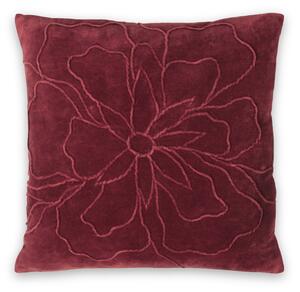 Cecil Cotton Velvet Square Scatter Cushion | Floral Accent Pillow