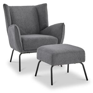 Knox Boucle Accent Chair with Footstool | Roseland