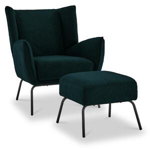 Knox Boucle Accent Chair with Footstool | Roseland