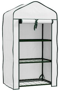 Outsunny Three-Tier Mini Greenhouse - White Aosom UK