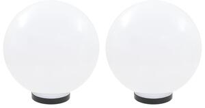 LED Bowl Lamps 2 pcs Spherical 30 cm PMMA