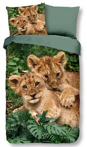 Good Morning Kids Duvet Cover LION CUBS 140x200/220 cm Multicolour