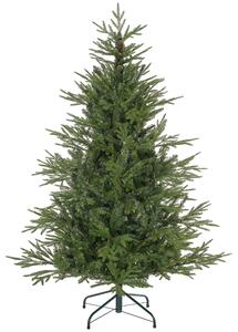 HOMCOM 5ft Artificial Christmas Tree with 1724 Tips, Metal Base, Realistic Hinged Xmas Tree, Easy to Assemble, Green Aosom UK