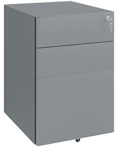 Vinsetto Lockable Cabinet, Rolling Filing Cabinet with 3 Drawers, Steel Office Drawer Unit for A4, Letter, Legal Sized Files Aosom UK