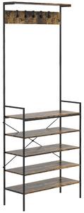 HOMCOM Kitchen Caddy: Baker's Rack with Microwave Shelf, Coffee Bar, 5 Shelves, 5 Hooks, Dining Storage Aosom UK