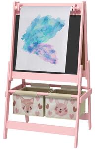 AIYAPLAY Three-In-One Kids Easel with Paper Roll, Art Easel, with Storage - Pink Aosom UK