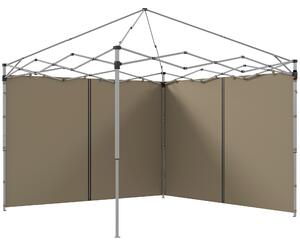 Outsunny Gazebo Side Panels, 2 Pack with Zipped Doors, Replacement for 3x3m or 3x6m Pop Up Gazebos, Beige