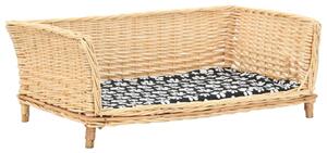 Dog Basket with Cushion 90x54x35 cm Natural Willow