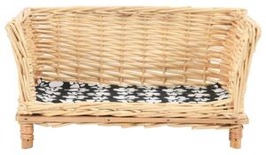 Dog Basket with Cushion 50x33x30 cm Natural Willow