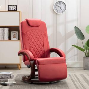 TV Recliner Red Faux Leather