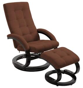 Recliner Chair with Footrest Brown Suede-touch Fabric