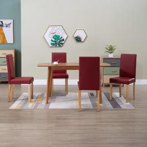Dining Chairs 4 pcs Red Faux Leather