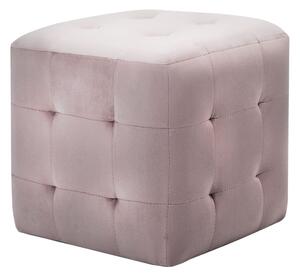 Bedside Cabinets 2 pcs Pink 30x30x30 cm Velvet Fabric