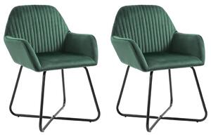 Dining Chairs 2 pcs Green Velvet