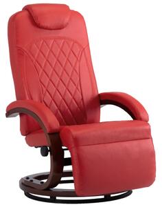 TV Recliner Red Faux Leather