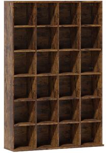 HOMCOM CD Storage Unit with Adjustable Shelves, 89 x 130.5 cm, Rustic Brown