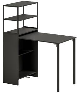 HOMCOM Folding Shelf and Work Table - Black