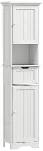 HOMCOM Slim Bathroom Storage Cabinet with Sensor Lights, Space-Saving and Modern Design, White Aosom UK