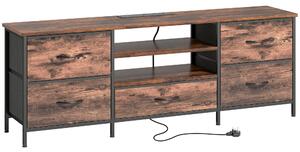 HOMCOM Multi-Storage Industrial TV Stand - Brown/Grey/Black